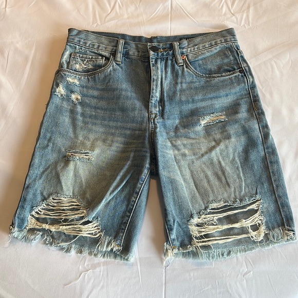 $90 Blank NYC Size 25 Distressed High Waist Jean Denim Shorts - Picture 2 of 12